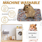Tuanse 4 Pack Ultra Soft Dog Cat Bed Mat with Cute Prints Reversible Fleece Dog Crate Kennel Pad Cozy Washable Thickened Hamster Guinea Pig Pet Bed Mat for Small Animals(13 x 10 Inches,Gray)
