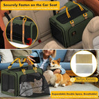 PAWZIDEA Expandable Large Pet Carrier with Wheels, 24x16x16 in Rolling Cat Carrier for 2–4 Cats up 55lb, Soft-Sided Collapsible Small Medium Dog Crate for Car Travel, Telescopic Handle, Storage Pocket