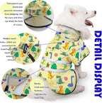 Dog Raincoat, Adjustable Rain Jacket with Hooded Double Layer for Large Medium Small Dogs Puppies, Lightweight Waterproof Rain Coat Poncho with Reflective Stripe Dinosaurs Yellow,L