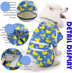 Dog Raincoat, Adjustable Rain Jacket with Hooded Double Layer for Large Medium Small Dogs Puppies, Lightweight Waterproof Rain Coat Poncho with Reflective Stripe Duck Blue,XXL