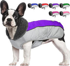 Dog Coat, Waterproof Ripstop Dog Winter Jacket with Leash Hole, Reflective Adjustable Warm Pet Fleece Snow Sweater for Small Medium Large Dogs - Purple, S