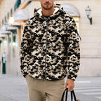 Men's Camouflage Hunting Fleece Lined Hoodie Camo Jackets Zip Up Long Sleeve Casual Winter Coats Hood Outerwear