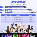 PcEoTllar Light Up Dog Collars, Led Dog Collar, Rechargeable, Night Walking, Waterproof, Glow in The Dark Dog Collars Light for Large Small Medium Dogs, Blue m