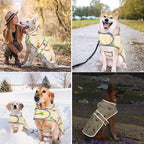 Dog Rain Coat for Large Dogs Waterproof Hooded Rain Jacket with Reflective Strips Leash Hole & Poncho Adjustable Fit (Monkey,XXL)