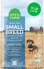 Open Farm, Grain-Free Dry Dog Food for Small Breeds, High-Protein Kibble, Sustainably & Ethically Sourced Ingredients, Non-GMO Veggies & Superfoods, Chicken & Turkey Recipe for Small Dogs, 11lb Bag