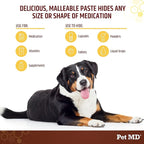 Pet MD Wrap-A-Pill with Dog Probiotics - Pill Wrap for Dogs Medicine - Easy-to-Use Paste to Hide Capsules, Create Pockets and Treats for Dogs - Cheese & Bacon (4.2oz)