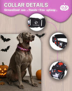 DOGWONG LED Dog Collar - Halloween Light up Dog Collars - Rechargeable Waterproof - Fall Lighted Dog Collars for Night Walking, Hiking, Camping