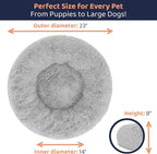 Donut Dog Bed - Premium Comfort for Anxiety Relief - Fluffy & Calming Design with Ultra-Plush Support | Cozy Round Dog Bed with Super Soft Circle Style (Size S Grey)