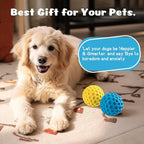 HIPPIH Indestructible Squeaky Dog Toys, Interactive Dog Balls 2 Pack, Dog Chew Toys for Aggressive Chewers, Natural Rubber Puppy Toys for Large/Medium Dogs, Tough Puppy Teething Toys, Relieve Anxiety