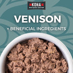 KOHA Limited Ingredient Diet Venison Entrée for Dogs - Dog Food Toppers for Picky Eaters - Grain Free Wet Dog Food with No Fillers - Sesnsitive Stomach Venison - 13 oz Pack of 12
