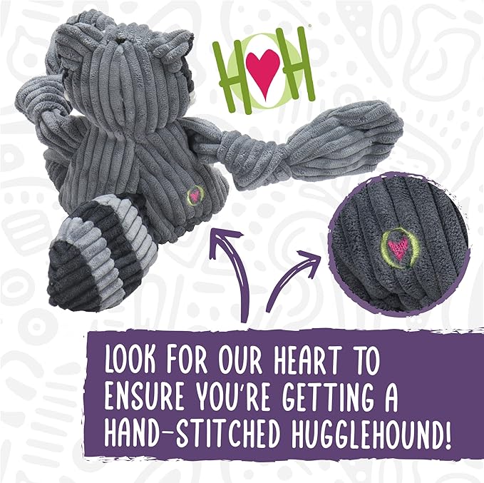 HuggleHounds Knottie Plush Dog Toy - Dog Stuffed Animal Toy, Squeaky Puppy Toys, for Small, Medium & Large Dogs, Durable Plush to Keep Them Busy - Angus Cow, Large