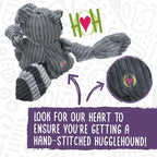 HuggleHounds Knottie Plush Dog Toy - Dog Stuffed Animal Toy, Squeaky Puppy Toys, for Small, Medium & Large Dogs, Durable Plush to Keep Them Busy - Angus Cow, Large