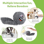 PETGEEK Interactive Dog Ball Toy, Vibrating Dog Ball with Music and Recording, Enrichment Toys for Dogs to Keep Them Busy, USB-C Rechargeable Squeaky Toys for Small/Medium/Large Dogs(Gray)