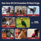 IECOii XXXL Dog Sweater,Warm Dog Sweaters for Extra Large Dogs Girl Boy,Stretchy & Cozy,Turtleneck Knitted Pullover for Pet Wear On Christmas,Easy On Doggy Sweatshirt for Labrador (Peacock Blue,3XL)