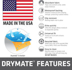 Drymate 2-Pack Jumbo Dog Playpen Mat (60x74), Absorbent, Waterproof, Slip-Resistant, Machine Washable, Reusable Puppy Pad for Training, Whelping, Housebreaking, Incontinence, Crate, Kennel (USA Made)