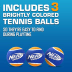 Nerf Dog Tennis Ball Blaster Dog Toy Gift Set, Tennis Ball Dog Fetch Toy Launches up to 50 ft, Dog Ball Thrower for All Breeds Includes Green Tennis Ball Launcher and 3 Dog Tennis Balls