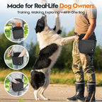Large Capacity Dog Treat Pouch –Training Treat Bag with Magnetic Pocket, Built-in Poop Bag Holder, Clicker & Collapsible Bowl, Dog Walking Bag for Pet Training – Black