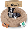 Donut Dog Bed - Premium Comfort for Anxiety Relief - Fluffy & Calming Design with Ultra-Plush Support | Cozy Round Dog Bed with Super Soft Circle Style (Size L Camel)