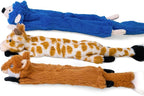 SHARLOVY Dog Squeaky Toys No Stuffing 3 Pack, Plush Crinkle Dog Toys for Large Breed, Durable Doggie Chew Cute Animals Puppy Toy for Teething