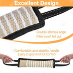 ToLanbbt Dog Tug Toy Bite Jute Pillow Pull Toy with 2 Strong Handles Perfect for Tug of War, Puppy Interactive Play, Tear Resistant Bite Training for Small Medium Large Dogs(Black-Line)