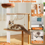 Cat Scratch Furniture Protector - 78.7" x 15.8" Trimmable Self-Adhesive Cat Claws Scratch Pads, Sisal DIY Climbing Couch Protector for Scratch Post Cat Tree Replacement Indoor (Cream White)