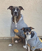 ChoChoCho Smiley Dog Hoodie Stylish Dog Clothes Smiley Face Sweater Cotton Sweatshirt Fashion Outfit for Dogs Cats Puppy Small Medium Large (XX-Large, Grey)