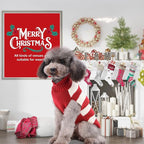 PETCARE Reindeer Christmas Dog Sweater Red Striped Cat Sweater Cartoon Elk Pet Vest Holiday Dog Clothes Puppy Sweaters for Small Medium Large Dogs Cats Fall Winter Outfits Xmas Dogs Costume,XX-Small