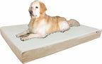 Dogbed4less Waterproof Orthopedic Cooling Memory Dog Bed for Large and Extra Large Dogs, Suede Khaki Color, Jumbo 55X47X4 Inches