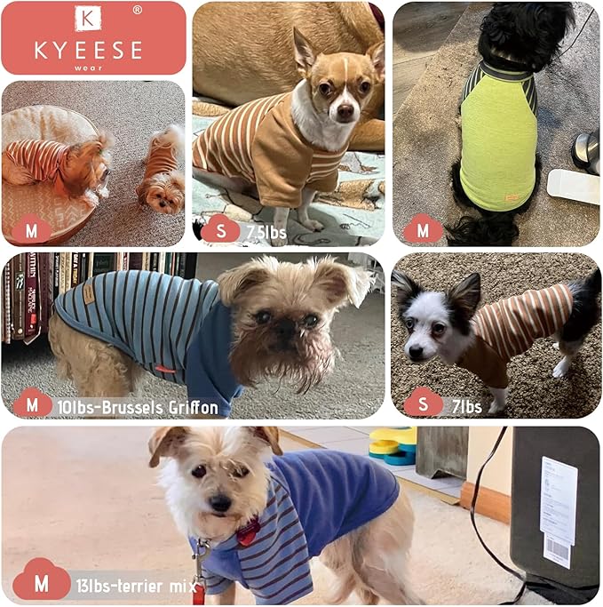 KYEESE 3Pack Dog Sweater Comfy Dog Sweaters for Small Dogs Male Pullover Cat Sweaters Dogs Sweatshirt with Sleeves Lightweight Puppy Fleece Sweater Soft Cat Clothes Stretchy Pet Coat for Cold Weather