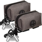 Dog Waste Bag Dispenser Pet Poop Bags Holder for Doggie Waste Bags Dispensers Soft Fabric Zipper Small Doggy Puppy Pouch for Leash Accessory Attachment with Carrier,2PC Grey