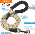 Reflective Dog Collar Padded with Soft Neoprene Breathable Adjustable Nylon Dog Collars for Small Medium Large Dogs (Medium (Pack of 1), Vanilla Plaid Collar+Leash)