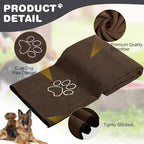 Chumia 4 Pack Dog Towels for Drying Large Microfiber Grooming Tools Absorbent Soft Bath Supplies with Embroidered Paw for Small Medium Pet Products (30 x 50 Inch,Blue,Black,Gray,Brown)