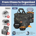 The Original Doggy Bag™ - Complete Dog Travel Bag for Supplies with 2 BPA-Free Travel Dog Bowls & 2 Pet Food Containers - Traveling Kit for Road Trips, Camping, Weekend Away or Doggy Gift - Camo