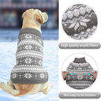 KOOLTAIL Cable Knit Dog Sweater Turtleneck, Cold Weather Pullover Classic Knitwear, Snowflake Pattern Thick Warm Winter Pet Clothes,Dog Christmas Sweater for Small Medium Large Dogs,Grey ML