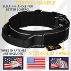 ADITYNA Heavy Duty Dog Collar for Extra-Large Dogs - Reflective Black XL Collar with Handle for Training, and Walking - Wide, Thick, Tactical, Soft Neoprene Padded