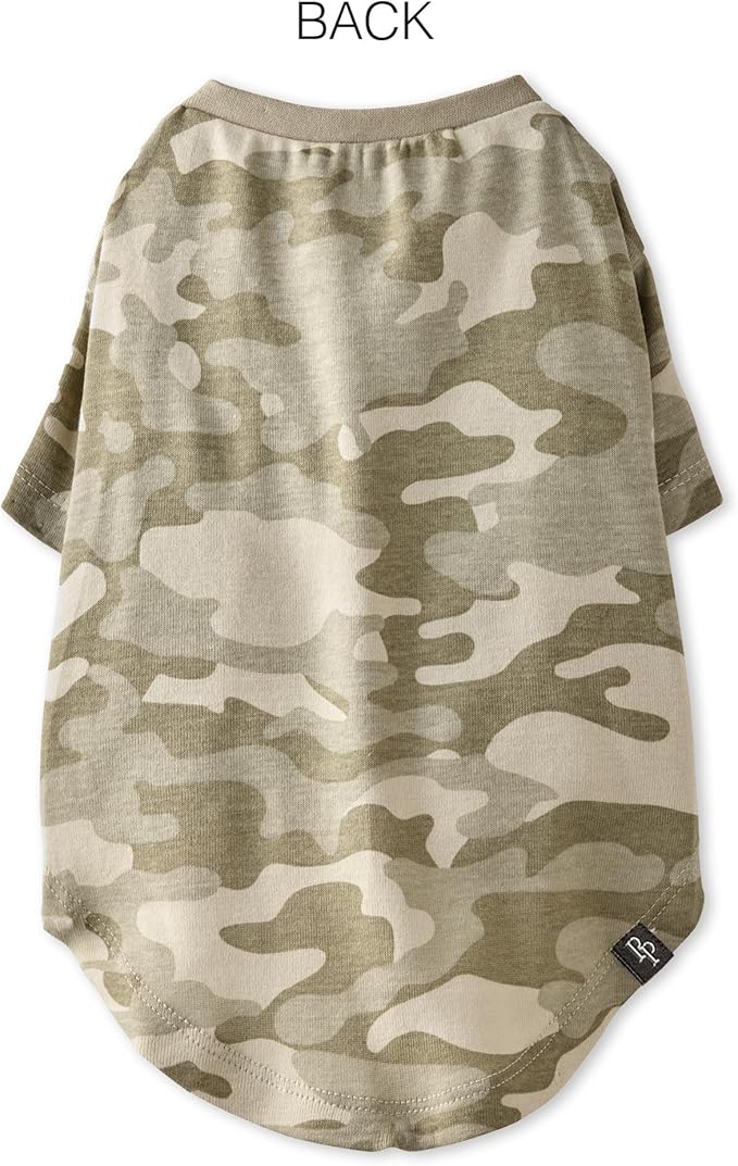 Toby II - The Perfect Tee, 3 Pack Short Sleeve Pet T-Shirt 100% Organic Cotton Tees Clothes for Small, Medium, Large Dogs, Sage Camo, XX-Small