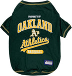 MLB Oakland Athletics Dog T-Shirt, X-Large. - Licensed Shirt for Pets Team Colored with Team Logos. - Premium Stretchable Materials for The Comfort of Your Dog & cat.