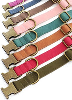 Didog Soft PU Leather Dog Collar, Stylish Quick Released Dog Collar for Large Dogs, Easy Clean Adjustable Pet Collar for Daily Walking, Brown, L Fit 15-23" Neck