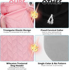 EXPAWLORER Textured Cable Knit Basic Dog Hoodie, Elevated Style Dog Sweater with Leash Hole and Pocket, Soft and Warm Pet Winter Coat, Cold Weather Clothes for Small Medium Large Dogs,Pink L
