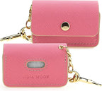 NINA WOOF Leather Poop Bag Holder- Versatile Vegan Leather Waste Bag Holder for Dog Poop, Accessories, & Leash, Reusable Pet Waste, Trash, Pet Diaper & Poop Bags Small Pouch Holder (Pink)