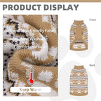 KOOLTAIL Cable Knit Dog Sweater Turtleneck, Cold Weather Pullover Classic Knitwear, Cute Paws Pattern Thick Warm Winter Pet Clothes, Dog Christmas Sweater for Small Medium Large Dogs Cats,Khaki SM