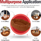Majestic Pet 24 Inch Suede Calming Dog Bed Washable 24x19x7 (Inch) – Cozy Soft Round Donut Dog Bed with Spine Support for Dogs to Rest Their Head - Pet Bed Small – Rust (2025)