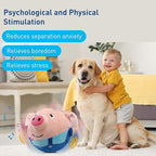 Active Moving Pet Plush Toy, Interactive Dog Toys, Squeaky Moving Dog Ball Toy, Dog Toys to Keep Them Busy, Washable Cartoon Pig Plush Sound Electronic Dog Toy, Small Plush Sound Toys for Dogs
