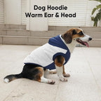 Fleece Lining Extra Warm Dog Hoodie in Winter for Large Dogs Jacket Pet Coats with Hooded,Beige and Blue XXL