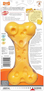 Nylabone Cheese Bone Power Chew Toy for Dogs, Cute Dog Toys for Aggressive Chewers, Cheese Flavor, X-Large Dogs - 50+ lbs, 1 Count