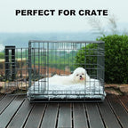Bedfolks Waterproof Dog Crate Bed, Plush With Removable Washable Cover, Faux Fur Pad for Small Dogs and Cats, Fluffy Kennel 23"x18", Grey