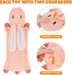 No Stuffing Dog Squeak Toys, Flat Soft Plush Dogs Chew Toy for Small Medium Large Breed Chewer Durable Cute Fun Squeaky Interactive Teething Puppies Pet Supplies to Keep Them Busy Best Birthday Gifts