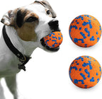 Dog Balls, Indestructible Dog Toy Ball for Aggressive Chewers, Durable High Elasticity Interactive Ball for Training Dog Catch and Fetch, Large Medium Small Dog and Puppies(Orange, 2.5in, 2pcs)