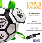 ProBall Pets Interactive Dog Soccer Ball with Grab Tabs - Floats on Water, Fetch & Training Toy for Medium Dogs, Herding Breeds - Waterproof Non-Toxic - 7" White Green