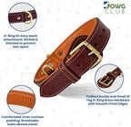 Genuine Leather Dog Collar – Full Grain, Breathable Inner Padding, Padded Buckle – Heavy Duty, Adjustable for Small, Medium, Large & XL Breeds | (Dark Brown, L (Fit Neck Size 18.5"-22.5"))